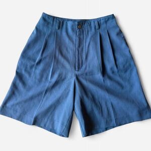 90s pleated blue shorts tagged size 6, fits 2-4